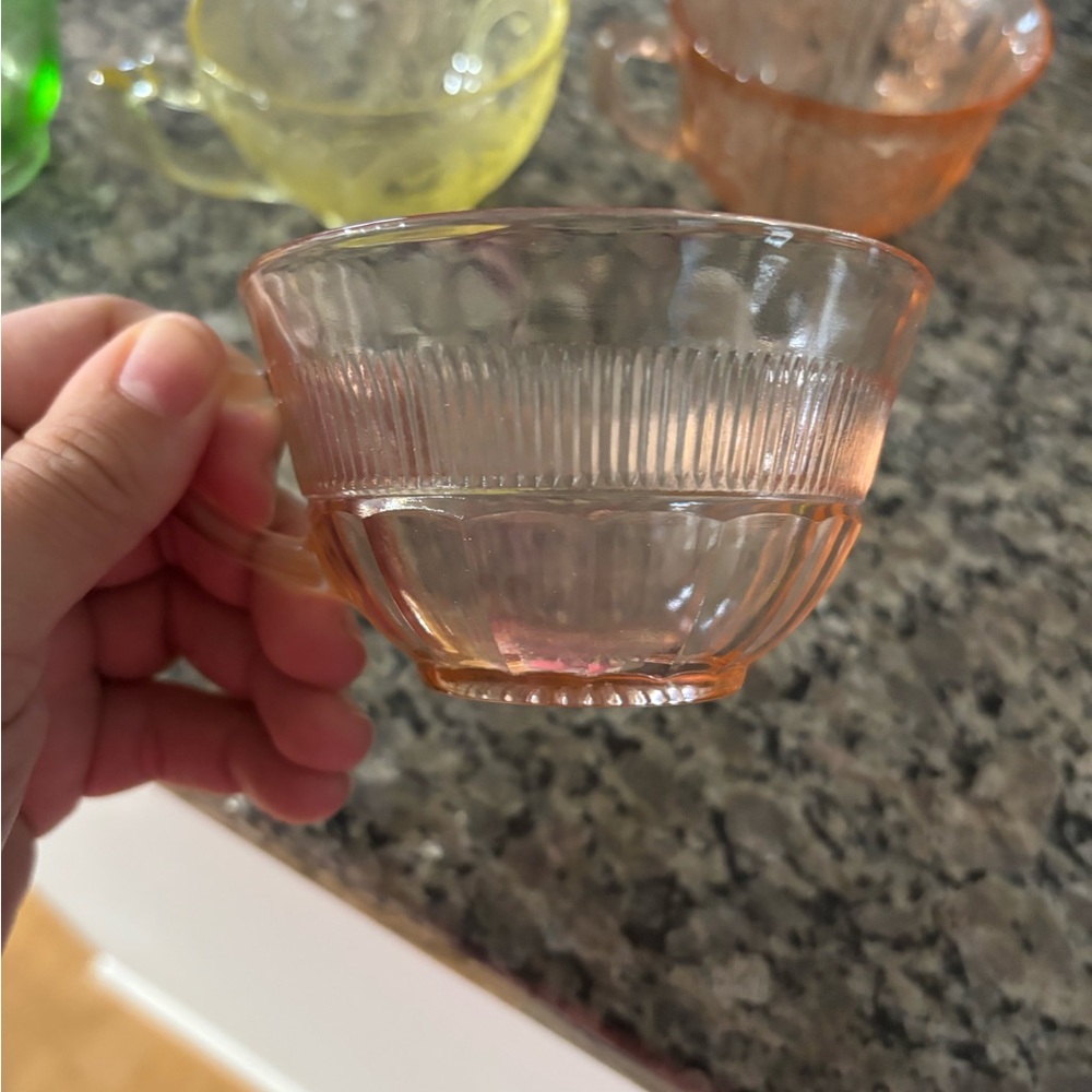 Four Depression Tea Cups - Picture 2 of 5